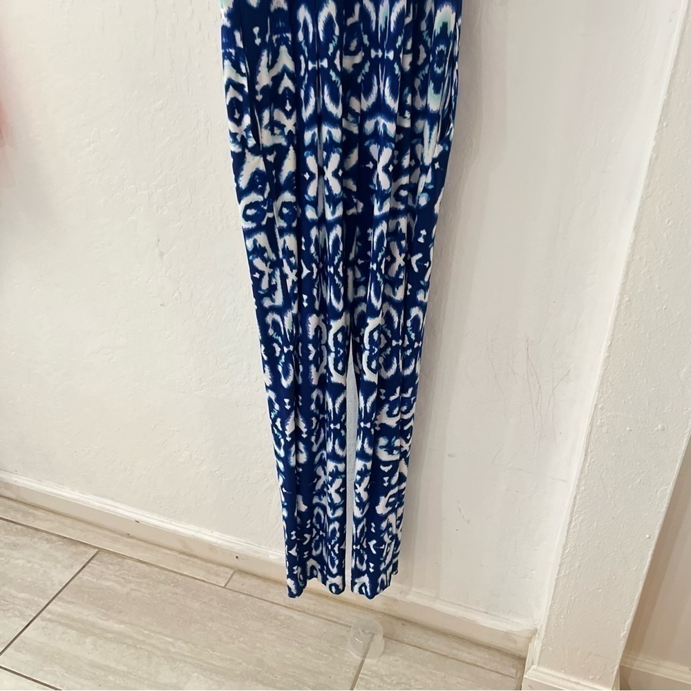 Boston Proper Blue White Tank Jumpsuit Jumper Playsuit Size 10 - Picture 10 of 13